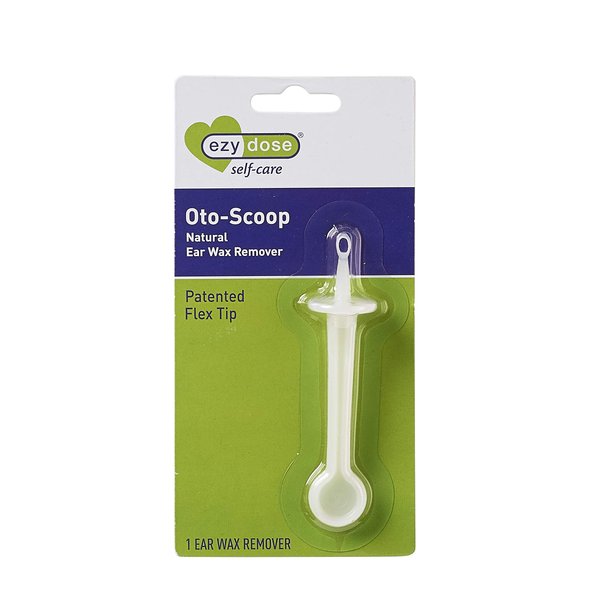 EZY DOSE Ear and Ear Wax Cleaner for Humans, Gentle Ear Cleaning System, Oto-Scoop with Flexible Tip, Safe and Easy to Use Hygiene, White, BPA Free