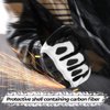 WTACTFUL Goatskin Leather Carbon Knuckle Motorcycle Gloves for Men and Women Full Finger Touchscreen Motorbike Gloves for BMX ATV MTB Riding Road Racing Motocross Black L