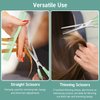 Hair Cutting Scissors Thinning Shears and Comb Set, 2 Pack 6 inch Professional Stainless Steel Barber Scissors with Sharp Blades and 1 Pack Comb for Men Women Kids and Pets Hair - Green