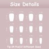 MISUD Medium Coffin Press on Nails, Blue Gradient Fake Nails, Glossy Glue on Nails, Glitter Artificial False Nails with Double Side Adhesive Tabs for Women & Girls (24pcs)