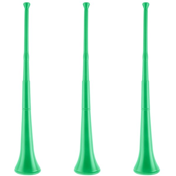 Cagemoga 3 Pieces Collapsible Stadium Horn 28 Inch Vuvuzela Stadium Horn Plastic Blow Horn Noisemakersfor Campus Sporting Events Sports Themed Party Supplies (Green)