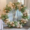 Sage Green Balloon Garland Arch Kit 165pcs Sage Green Sand White Apricot Blush Apricot Chrome Gold Balloons for Baby Shower Bridal Shower Birthday Engagement Party Decorations