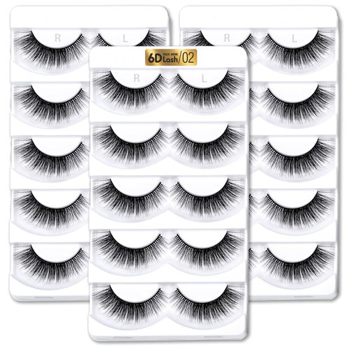 Aillen False Eye Lashes - Strip Lashes,6D Fluffy Volume & Natural Look Fake Eyelashes | Soft Reusable Faux Mink Lashes Pack