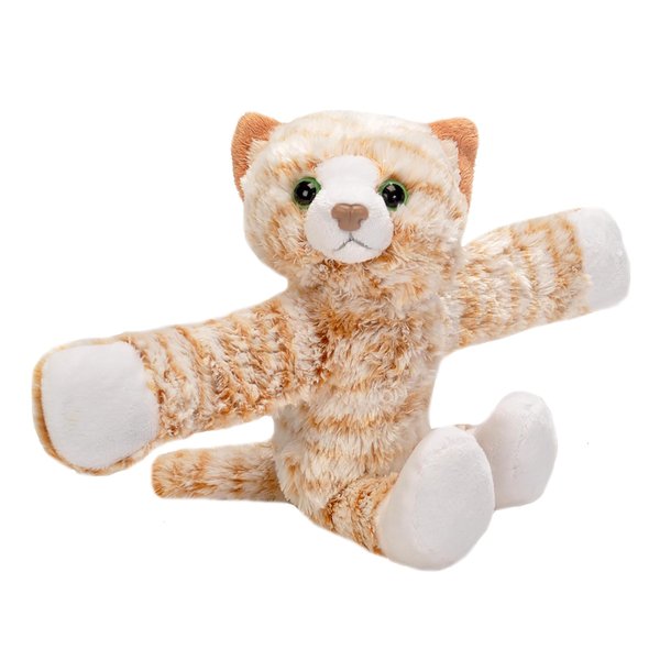 Wild Republic Huggers Tabby Cat Plush Toy, Slap Bracelet, Stuffed Animal, Kids Toys, 8" (19566)