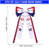 4th of July Hair Bows for Women, 4th of July Hair Accessories, Red White and Blue Hair Bows, Silky Satin Ribbon Bows, Star USA Hair Bow Clip, Fourth of July Accessories Outfits (Pattern M)