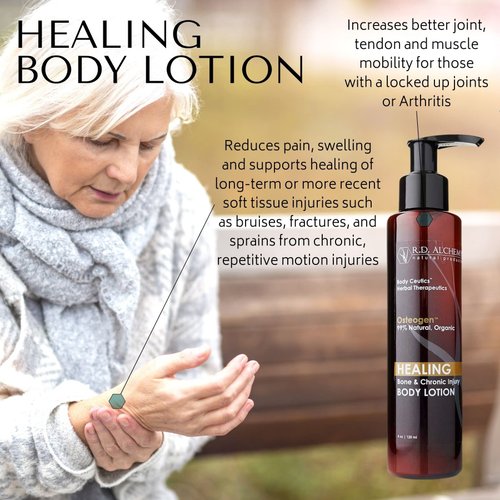 RD Alchemy - Healing Body Lotion - Best Lotion for Joint Pain, Arthritic Hands, Locked Shoulder, Tennis Elbow, and more Joint or Soft Tissue Injuries due to Chronic, Repetitive Motion.