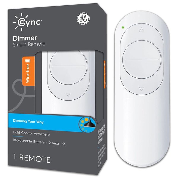 GE CYNC Smart Dimmer Remote, Bluetooth Enabled, Battery Powered Remote for CYNC Smart Plug, Smart Light Bulbs and Smart Switch