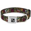Buckle-Down Seatbelt Buckle Dog Collar - Death Before Dishonor CLOSE-UP Olive - 1" Wide - Fits 9-15" Neck - Small