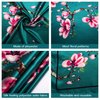DOOBO 3 Pcs 35 Inches Silk Scarf Satin Head Scarf Hair Scarf Silk Head Scarf Silk Bandana Silk Hair Wrap Neck Scarf Square Scarf for Women Girls(Aquamarine,Navy,Khaki)
