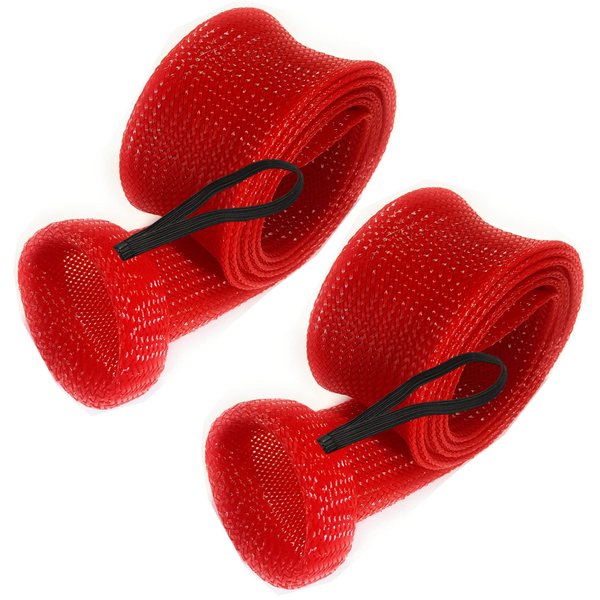 Reaction Tackle Fishing Rod Socks - Fishing Pole Sleeves and Covers for Baitcasting Rods, Spinning Rods Red (Point-XL Spin-8)