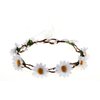 DreamLily Wedding Festivals Floral Hair Band Adjustable Ribbon Daisy Flower Headband Crown BC38 (White)
