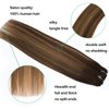 LIZ Hair Human Hair Extensions, 120g 7pcs Balayage Chocolate Brown to Caramel Blonde Hair Extensions Straight Remy Hair Extensions Clip in Human Hair 16 Inch Hair Extensions