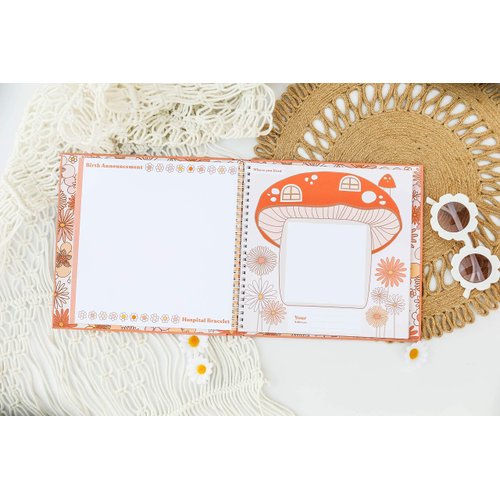 Lucy Darling Flower Child Baby Memory Book - First Year Journal Album To Capture Precious Moments - Milestone Keepsake For Girl - Made In USA