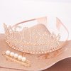 Vovii 50th Birthday Gifts for Women 50th Birthday Sash and Tiara Women Happy 50th Birthday Decorations for Women 50 and Fabulous Sash and Rhinestones Rose Gold Tiara for Women