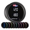 GlowShift 10 Color Digital 300F Dual Temperature Gauge Kit - for Water Coolant, Oil, Transmission Temp - Includes 1/8-27 NPT Electronic Sensors & Wiring - Multi-Color Display - Tinted Lens - 2-1/16"