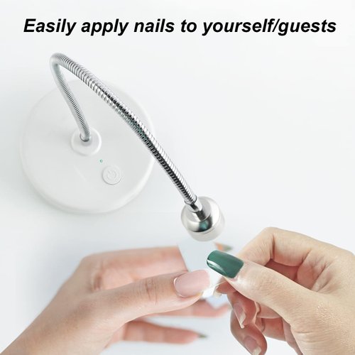 UV LED Nail Lamp, 3W USB Professional Nail Dryer with 360° Rotatable Gooseneck, Fast Drying Portable Gel Nail Polish Curing Lamp Built in 1000mAh Battery for Home, Nail Salon, Phone Repair