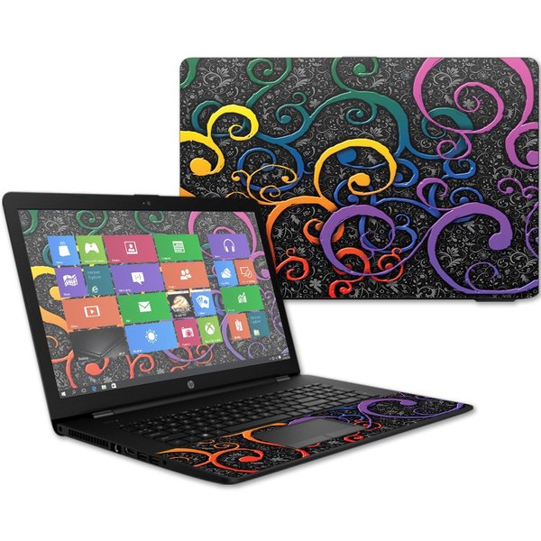 MightySkins Skin Compatible with HP 17t Laptop 17.3" (2017) - Color Swirls | Protective, Durable, and Unique Vinyl Decal wrap Cover | Easy to Apply, Remove, and Change Styles | Made in The USA