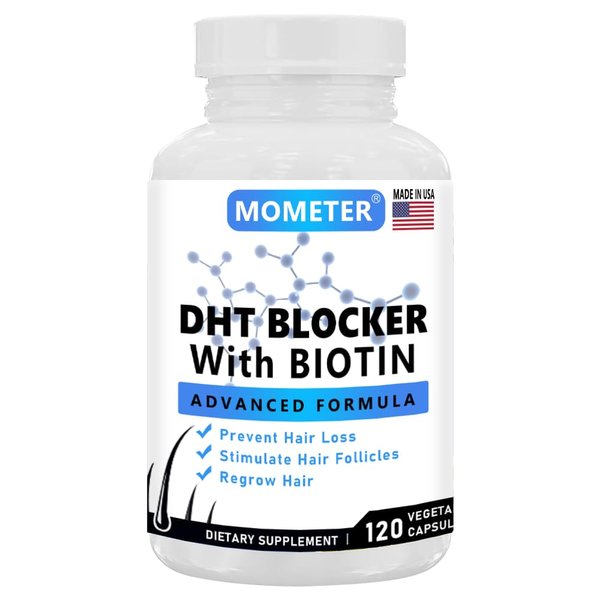 DHT Blocker Hair Growth Vitamins 120 Capsules Supplement,Treatments Hair Loss for Women & Men,Stimulate Hair Follicles Regrow Hair.