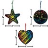 Fun Express Magic Color Scratch Ornaments Craft Kit (24 Piece) Toy