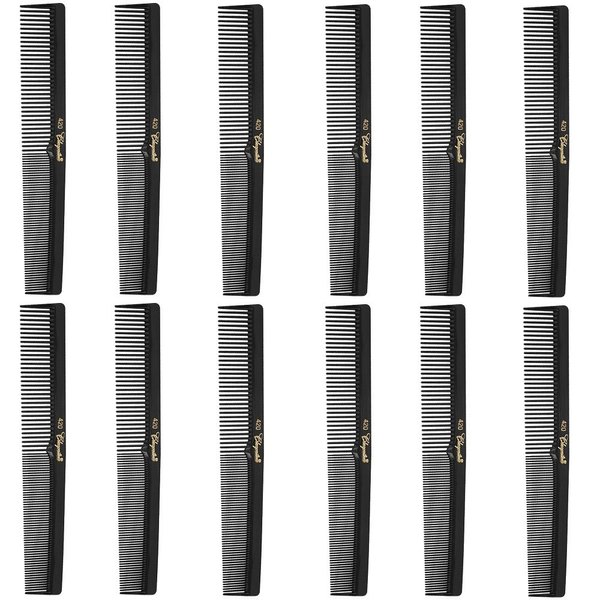Krest Cleopatra 420 7" Flat Square Back Barber Hair Comb (12 Pack)