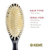 Kent CSGM 7.75" Classic Shine Medium Oval Cushion Straightening Brush and Hair Detangler - Soft White Boar Bristle Hair Brush - Shine Hair Brush and Scalp Scrubber for Mid-Length Fine or Thinning Hair