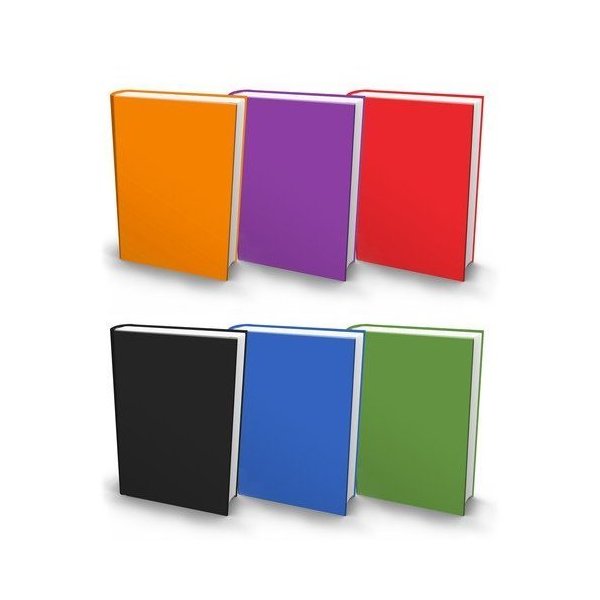 The Original Book Sox: Stretchable Jumbo Fabric Book Cover - 6 Solid Print Pack