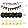 Daimay 19th Birthday Party Decorations Gold Black Happy Birthday Latex Confetti Balloons Triangle Flag Banner Number 19 Foil Balloon Cake Topper for Men Women Anniversary Birthday Party Supplies
