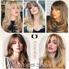 SOFEIYAN Long Blonde Wigs for Women Layered Synthetic Hair Wig With Bangs Natural Wave Wig Synthetic Heat Resistant Full Wigs for Halloween Daily Party, Cool Blonde