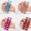 8 Sheets NEWSPIED Gel Nail Strips Stickers Self Adhesive Multicolored Gel Nail Stickers Full Nail Wraps Gradient Glitter Solid Color Nail Polish Strips for Women Manicure Tips Accessories