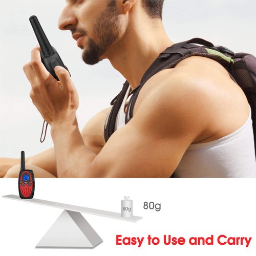 Walkie Talkies Long Range, Topsung M880 FRS Two Way Radio for Adults with Mic LCD Screen/Durable Wakie-Talkies with Noise Cancelling for Men Women Outdoor Adventures Cruise Ship (Red 2 in 1)