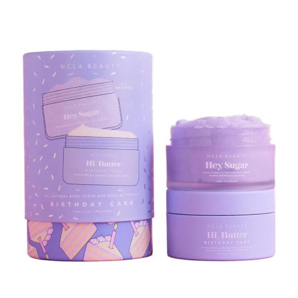 NCLA - Birthday Cake Body Care Discovery Set (Body Scrub + Body Butter) | Vegan, Cruelty-Free, Clean Skincare (2 Pieces)