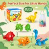 TEWIWAP ABC Matching Dinos Alphabet Learning Toy, Dinosaurs for Toddlers, Toys for Kids 4-6, Montessori Learning Toys for 3 4 5 Year Old, Fine Motor Toys (26PCS Dinos with 26 Letters)
