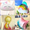 6th Birthday Decorations Girl, 6th Rainbow Birthday Balloons Set with Sun Rainbow Gradient Stars and 40 Inch Number 6 Foil Balloon for Rainbow Theme Girls 6th Birthday Party Decoration Supplies