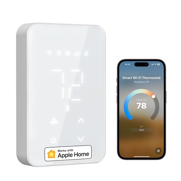 meross Smart Thermostat for Electric Baseboard and in-Wall Heaters Work with Apple Home, Alexa, Google Home and SmartThings, with Voice & Remote Control, Power Monitor, Easy Setup, Energy Saving