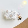 Faneiy for AirPods 4th Generation Case with Keychain+Cleaner Kit,Cute Clear Glitter Flower Floral Protective Earphone Cover,Soft Transparent TPU for AirPods 4 Case Women Girl-White