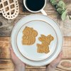 Moose Goods Woodland Animal Cookie Cutters Set of 4 - Animal Shaped Cookie Stamps & Cutters, Easy to Use Shaper - For Baking & Kitchen, Food Grade Material - Deer, Fox, Owl, & Squirrel - Baby Blue