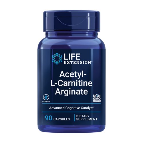 Life Extension Acetyl-L-Carnitine Arginate - Advanced Amino Acid Carnitine Supplement for Memory, Cognition, Cell Energy & Brain Health Support – Gluten-Free, Non-GMO – 90 Capsules