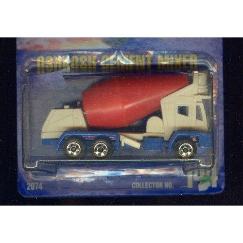 Hot Wheels 1991-144 Oshkosh Cement Mixer All Blue Card 1:64 Scale