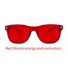 Color Therapy Glasses - Chromotherapy Tinted Lens Glasses, Scratch-Resistant Lenses with Premium Frames (Red)