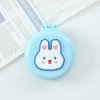 Blue Rabbits Mini Hair Brush for Purse, Pocket Hair Brush with Mirror for Girls, Cute Portable Foldable Travel Mirror Hair Brushes Round Hair Comb Compact Massage Comb, Hair Brushes (2H975)