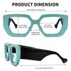 Zeelool Stylish Oversized Geometric Thick Blue Light Blocking Glasses for Women Reece ZOP606881-01 Green