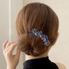 Xerling Rhinestone Hair Comb Hair Accessories for Women Butterfly Crystal Hair Side Comb Blue Hair Piece for Bride Decorative Wedding Hair Jewelry (Blue)