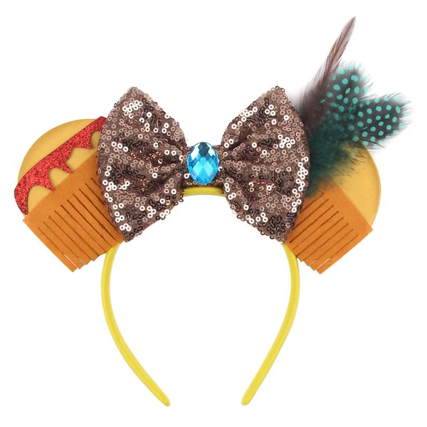 Hawaii Ears Headband Mouse Ears Headband for Women Velvet Hair Bow Headwear for Girls&Boys - Sparkle Sequins Mouse Hair Bands with Big Ears Essencial Accessories for Trip(Hawaiiears)