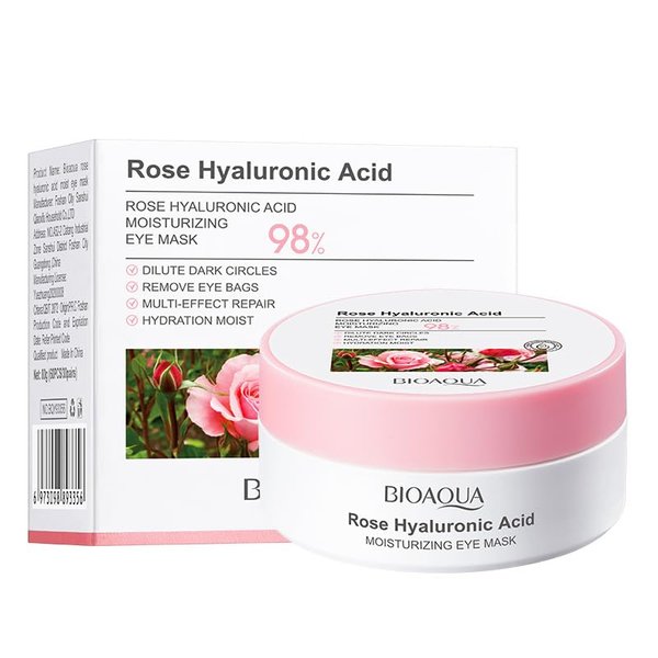 ULELA DIKML 60PCS/30pairs Rose Hyaluronic Acid Moist Eye Mask Nourishing Eye Mask Hydrating Moisturizing Nourishing Eye Zone Eye Mask 80g