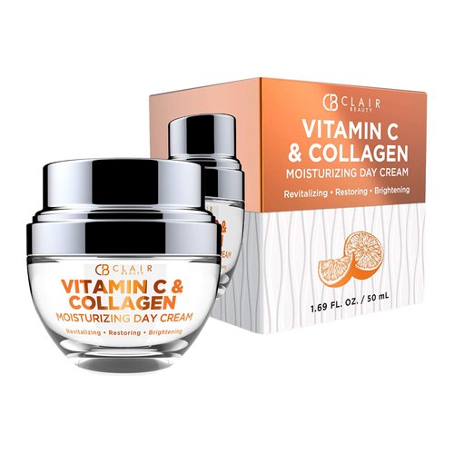 Clear Beauty Vitamin C and Collagen Daily Face Moisturizer - Restore & Brighten Skin Tone, Moisturizing, Firming & Anti-aging Cream - Cruelty Free Korean Skin Care For All Skin Types