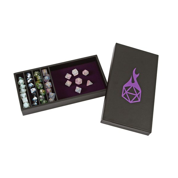 Forged Dice Co. Dice Battle Pit Dice Tray - 2 Dice Trays in 1 with Staging Area - Rolling Tray and Storage Compatible with Any Dice Game, D&D and RPG Gaming - Purple