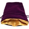 Luxury Velvet Dice Bags with Satin Lining: 4x6 Purple Velvet Dice Bag with Gold Satin Lining