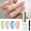 MIZHSE Moonlight Cat Eye Gel Nail Polish, Magnetic Gel Polish Set with Sheer Pink Nail Gel and 1 Magnet Stick, Glossy Effect Nail Gel Green Blue Pink Soak Off UV/LED Nail Art Salon Manicure Home Gift