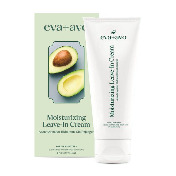 Eva + Avo Leave In Conditioner Cream – Hair Moisturizer Cream for All Hair Types – Paraben and Sulfate-Free Leave In Hair Conditioner – Hydrating Hair Treatment with Avocado and Rosemary - 1-Pack