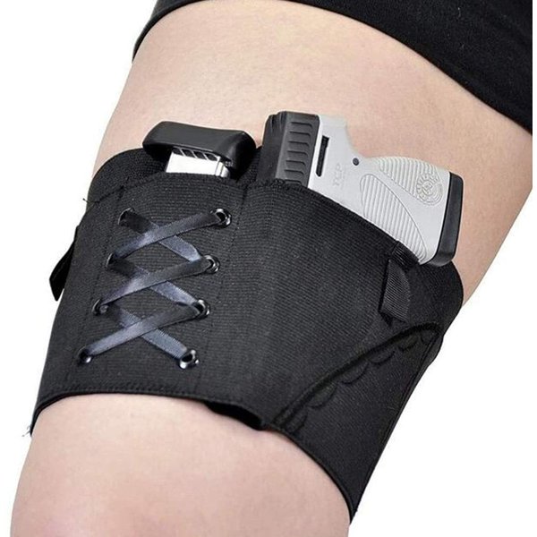 DULRLLY Concealed Carry Gun Leg Holster Universal Gun Leg Holster for Women Thigh Holster Adjustable Ladies Black Pistol Holster